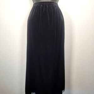 Long vintage black velvet skirt